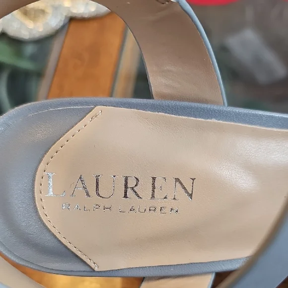 Lauren Ralph Lauren Gray Strappy Block Heels - Picture 2 of 12